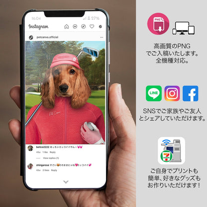 レディゴルファー オーダーメイド ペット似顔絵 - PET CANVA