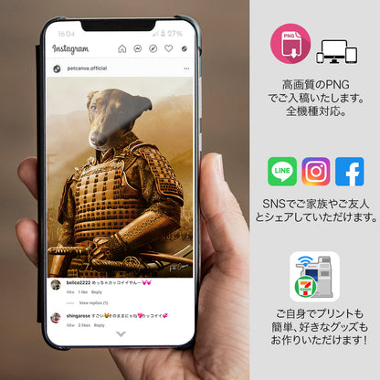 サムライ オーダーメイド ペット似顔絵 - PET CANVA